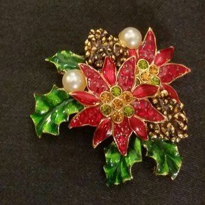 Poinsettia Brooch by Artist Christopher Radko